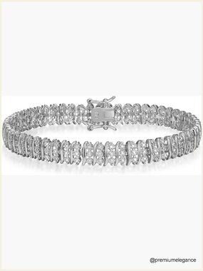 Diamond Accent Triple Row S-Link Tennis Bracelet 7.25